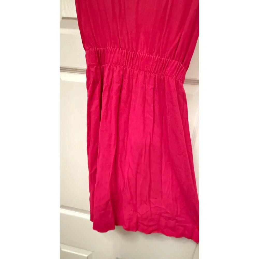 Kate Spade Dress Womens 0 Pink V-Neck Flutter Cap Sleeve Elastic Waist Mini